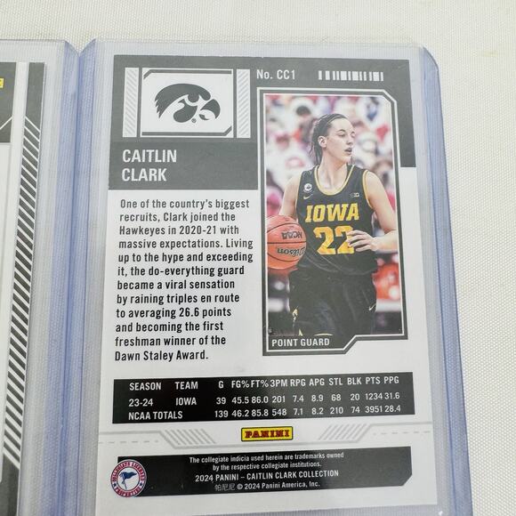 2024 Panini Caitlin Clark Contenders School Colors & Season Ticket Parallel Lot - Picture 6 of 6